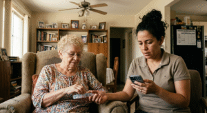 Adulto mayor en hogar geriátrico en Medellín